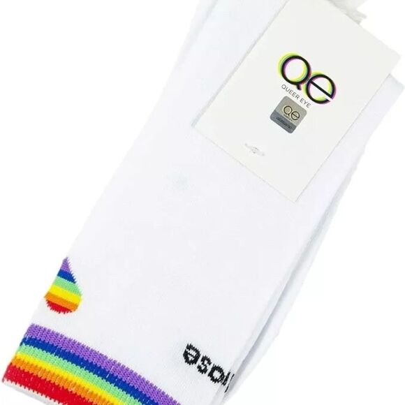QE QUEER EYE socks 🌈 choose kindness 🌈 one size - Picture 2 of 2